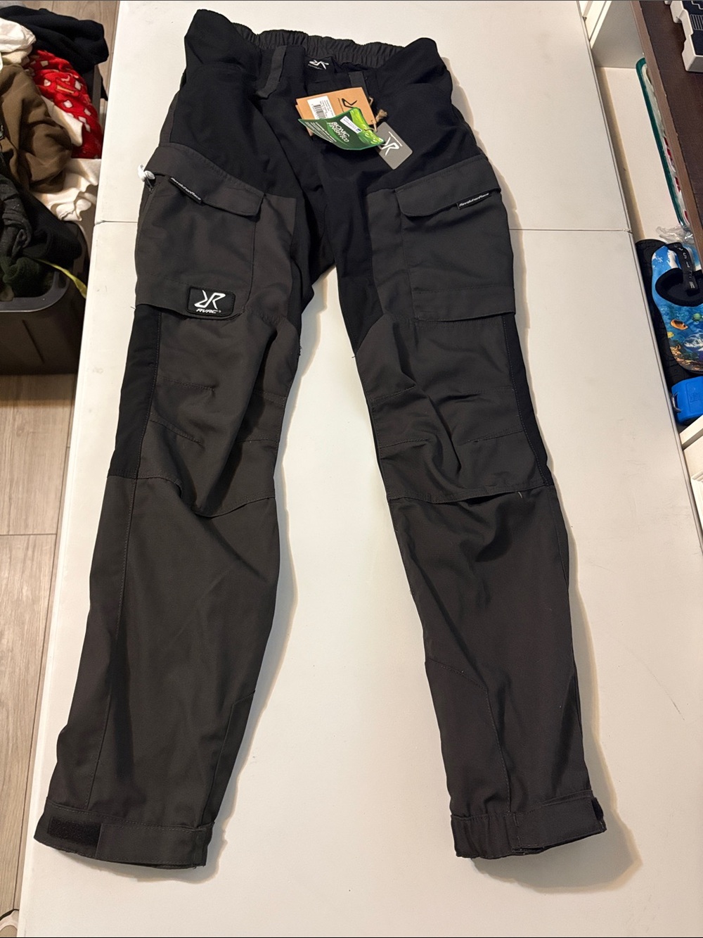 Revolution Black and Dark Gray Track Cargo Joggers